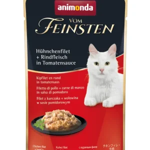 Direktkauf Sparpaket 18 x 50 g Animonda Vom Feinsten Adult Hühnchenfilet + Rindfleisch in Tomatensauce Katzen Nassfutter